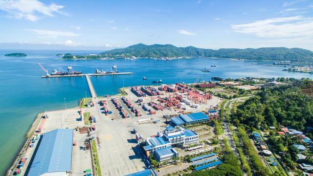 Stock photo of Sepanggar Bay Container Port. Photo credit: iStock/yusnizam.