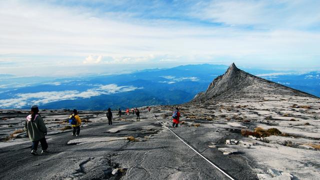 Trekkers exploring Mt. Kinabalu in Sabah. 