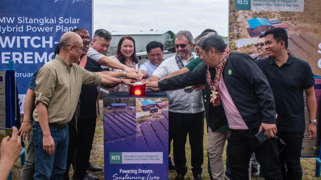 Officials launching Mindanao's first solar hybrid power plant.
